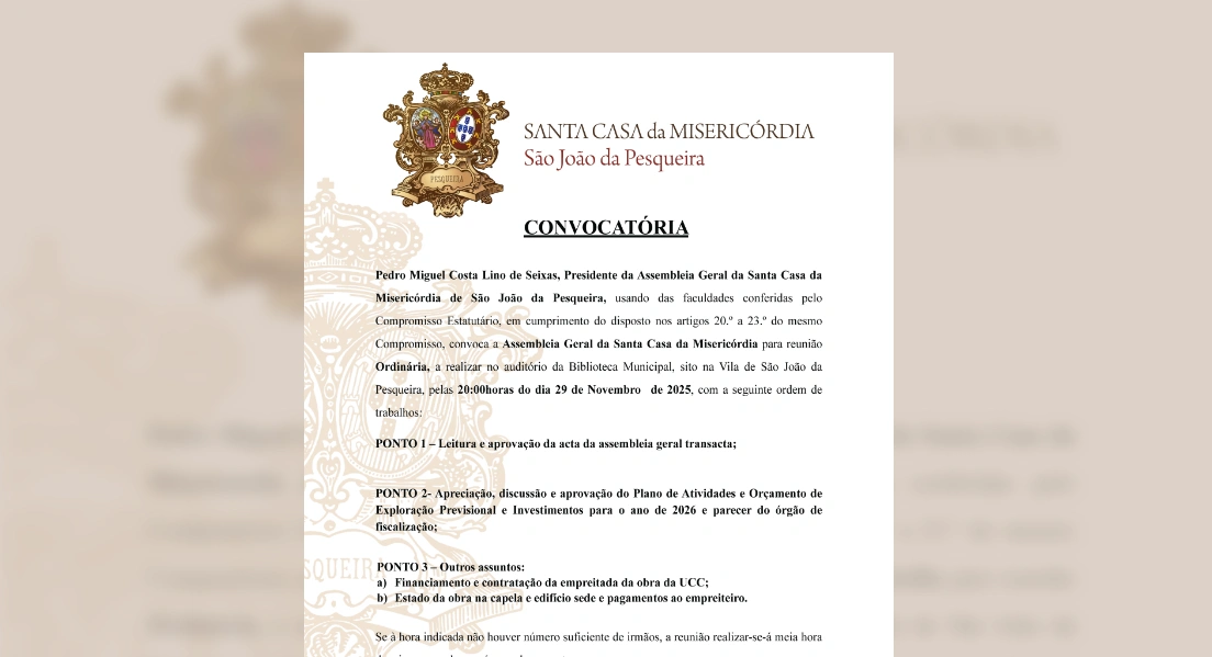 Convocatória Assembleia Geral - Novembro 2025